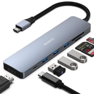 V7 – HUB USB-C mâle vers -USB3-Carte Flash PC/MAC