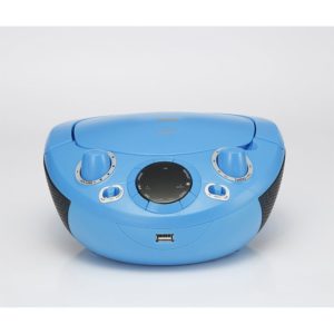 WE-LECTEUR RADIO CB USB ENFANT FM CD-CD-R/RW 6 STICKERS BLEU