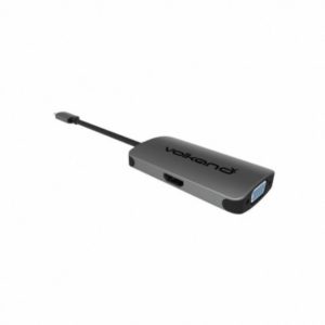 VOLKANO VK-20044-CH ADAPTATEUR USB-C (M) vers HDMI+VGA (F) 10cm