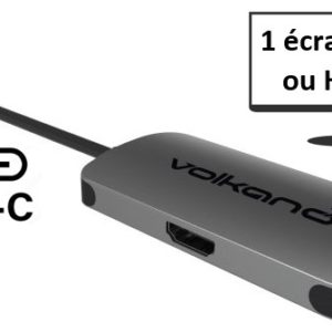 VOLKANO VK-20044-CH ADAPTATEUR USB-C (M) vers HDMI+VGA (F) 10cm