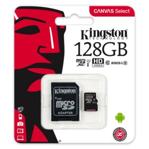 MICRO SD KINGSTON 128o CLASS 10 + ADA. (TCP 3.40? incluse)