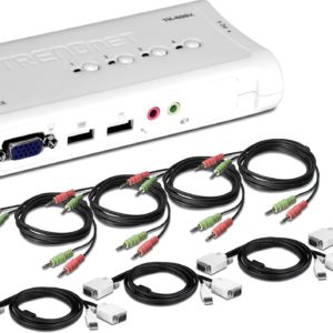 TRENDNET TK-409K * KVM 4 PORTS VGA USB+AUDIO CABLES