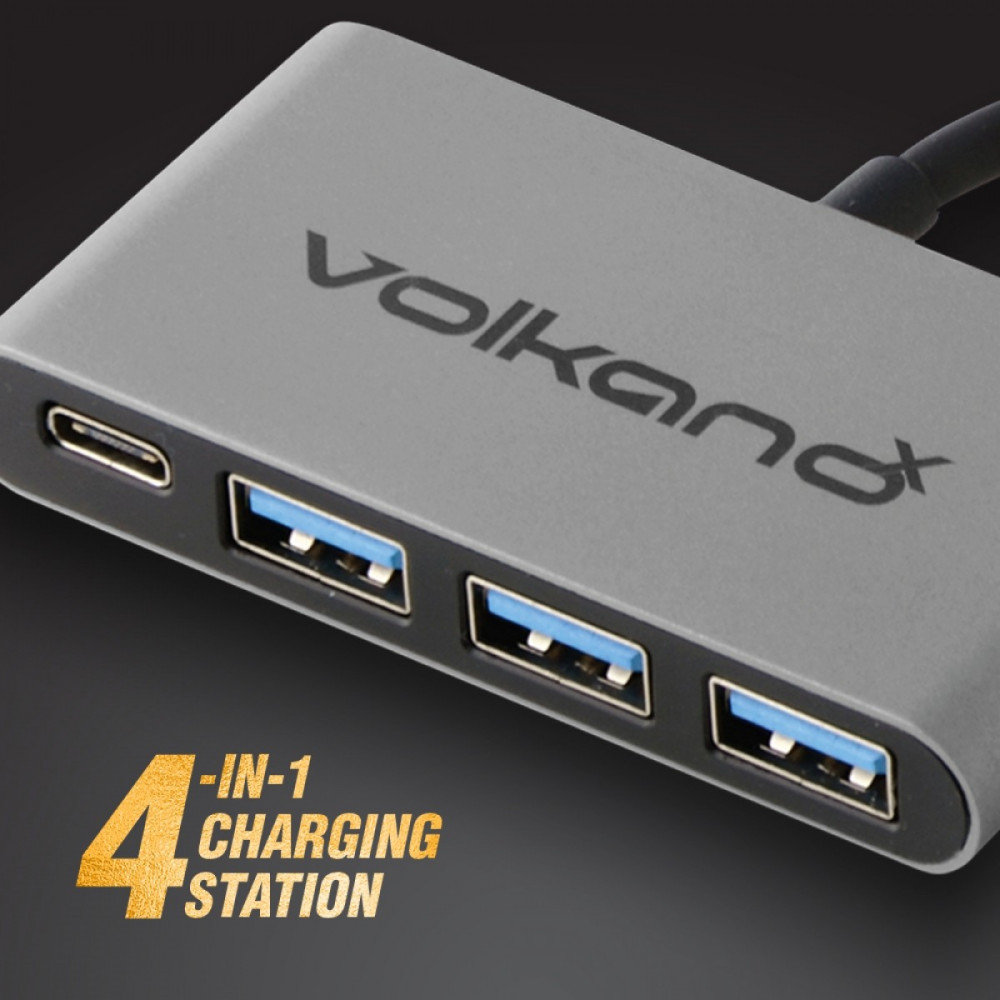 VOLKANO VK-20058-BK HUB USB-C vers 3x USB3.0 +Charge USB-C