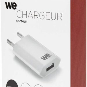 WE- Chargeur de secteur 1 USB 1A BLANC